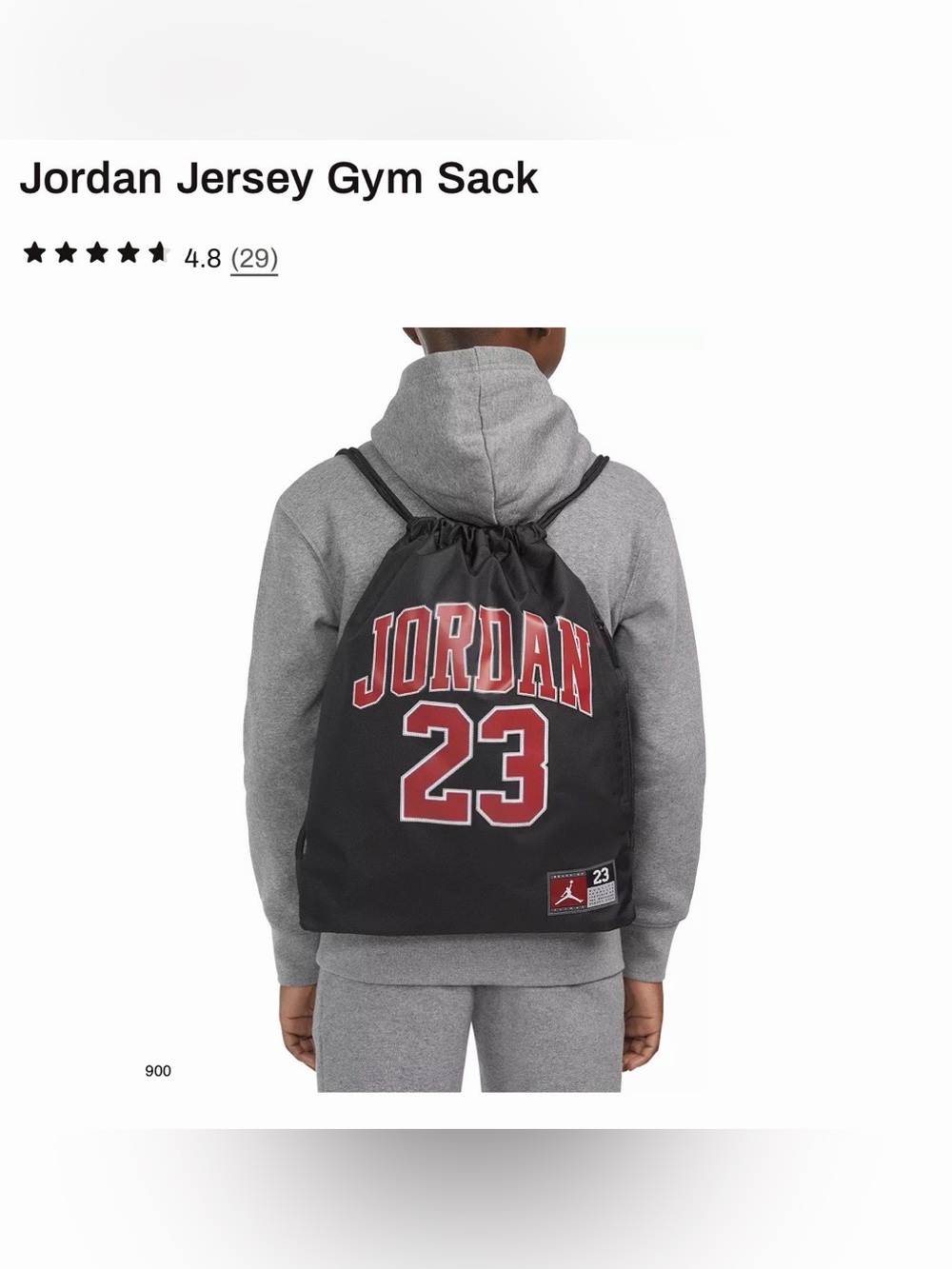 *new* Jordan Drawstring Gym Sack Backpack - Black & Red